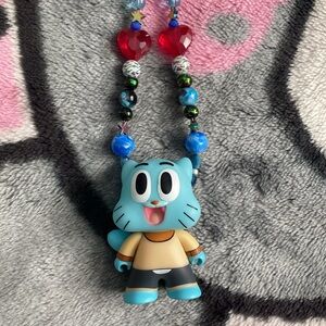 Upcycled Titan Cartoon Network gumball watterson figure necklace